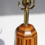 Marquetry Lamp, Vintage Wood Design