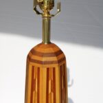 Marquetry Lamp, Vintage Wood Design