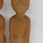 Hand-Carved Folk Art Sculptures of Man and Woman
