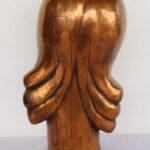 Art Deco Copper Sculpture Female Portrait