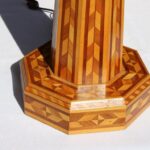 Marquetry Lamp, Vintage Wood Design