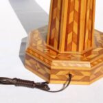 Marquetry Lamp, Vintage Wood Design