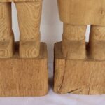 Hand-Carved Folk Art Sculptures of Man and Woman