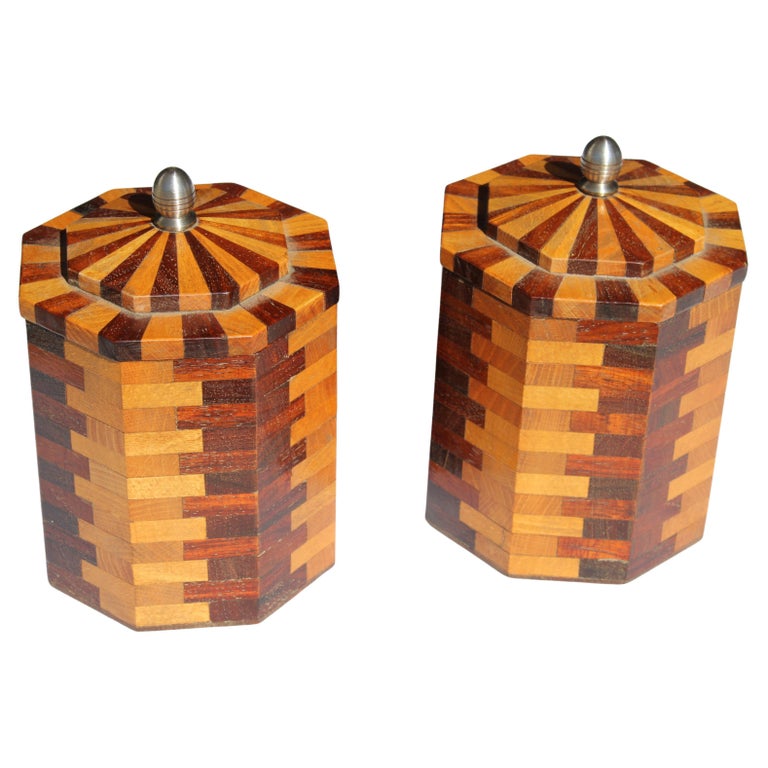 Pair of Marquetry Boxes Circa 1950s