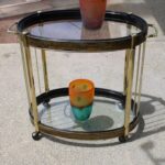 Mastercraft Etched Brass Bar Cart by Bernhard Rohne