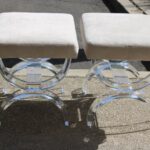 Pair of Lucite Ottomans