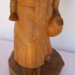 Wood Figure of Woman and Child by De La Rosa