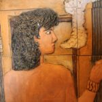 Ceramic Wall Sculpture of Woman by Phil Schuster