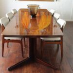 Dining Table, Eight Chairs, Two Leaves by Eric Buck, Made in Denmark