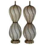 Pair of Venetian Glass Lamps by The Marbro Lamp Company, Los Angeles, CA.