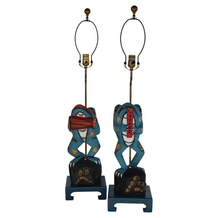 Pair of Frog Lamps by Tony Duquette (1914-1999) circa 1990s