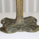 Bronze Lamp by Albert Reimann (cabachon jewels, glass rod, bead fringe)