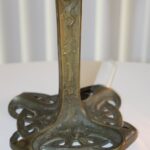 Bronze Lamp by Albert Reimann (cabachon jewels, glass rod, bead fringe)