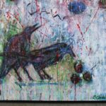Pair of Acrylic Paintings by Betty O’Hare, Titled Crows