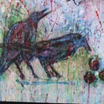 Pair of Acrylic Paintings by Betty O’Hare, Titled Crows