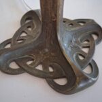 Bronze Lamp by Albert Reimann (cabachon jewels, glass rod, bead fringe)