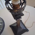 Arts and Crafts Chunk Glass Table Lamp