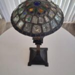 Arts and Crafts Chunk Glass Table Lamp