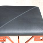Pair of Steel and Leather Ottomans