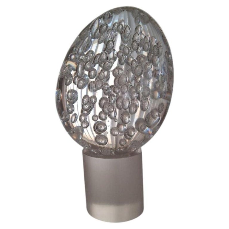 Vintage Murano Seguso Controlled Bubble Sculpture, signed circa 1980s